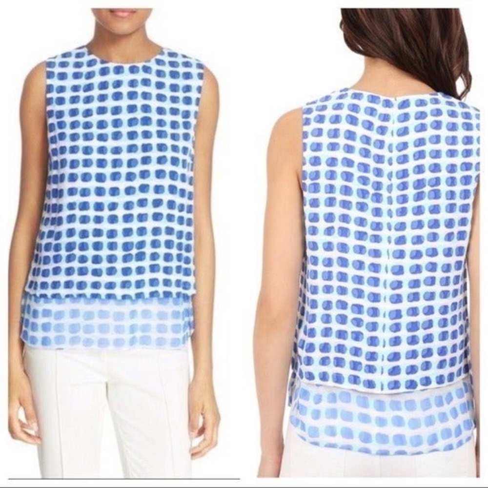 Kate Spade Island Stamp Sleeveless Double Layer Top Size S